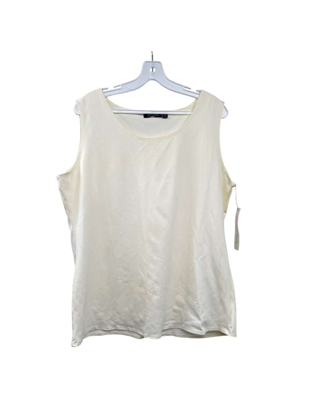 Notations Womens Sheer Tank Top Ivory Size XL New